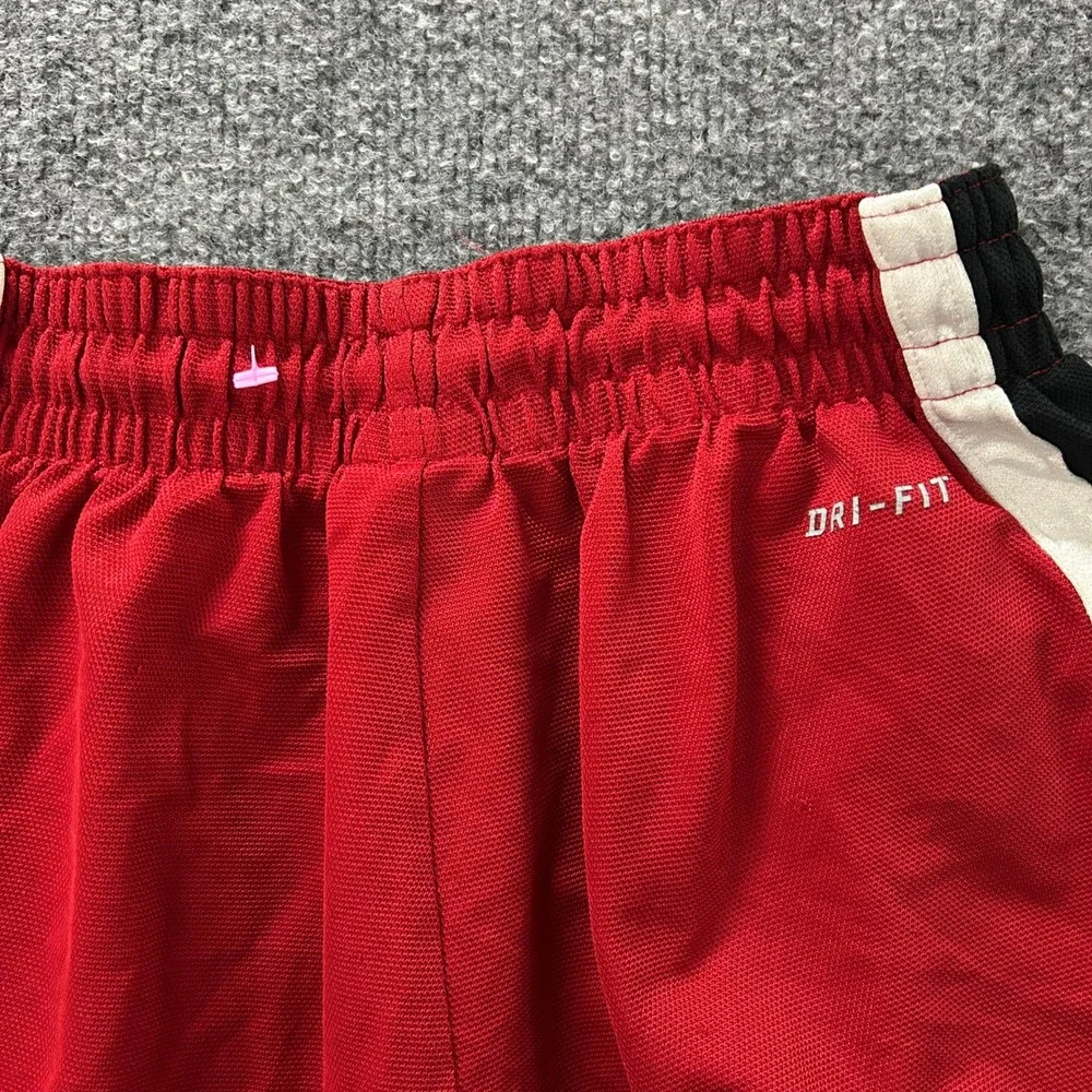 Nike Shorts Mens Size S Red Dri-Fit Basketball Athletic Mesh Side Stripe Gym